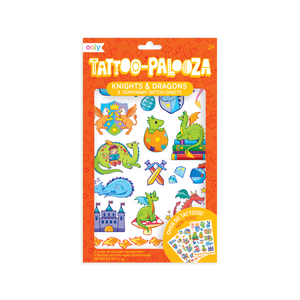 OOLY Tattoo Palooza - Tatuaje temporal para niños Knights and Dragons