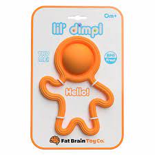 Fat Brain Toys Lil' Dimple Juguete de dentición de silicona - Naranja